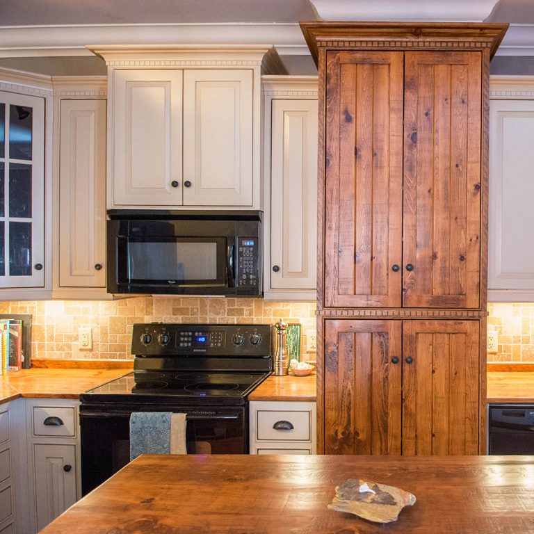 Custom Maple Kitchen with Rough Cut Pine Counters 2 | The Wooden Penny ...