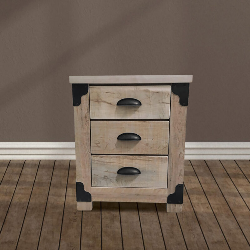 Iron Corner Nightstand with 2 Drawers The Wooden Penny Custom